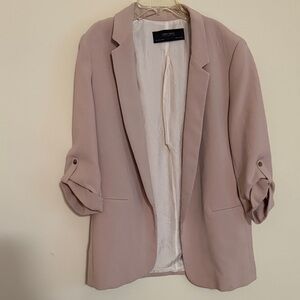 Zara Dusty Rose Open-Front Blazer